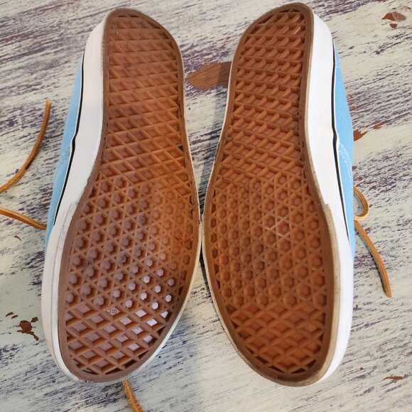 Robin Egg Blue 'Off the Wall" Vans Deck Shoes - New w/ Leather Laces - TB8C - Picture 6 of 8